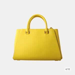 MCM Yellow Structured Top-Handle Shoulder Bag